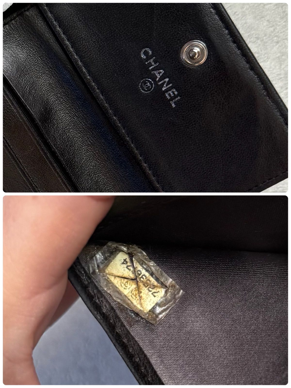 CHANEL シャネル カメリア 三つ折り財布 ココマーク ブラック 黒