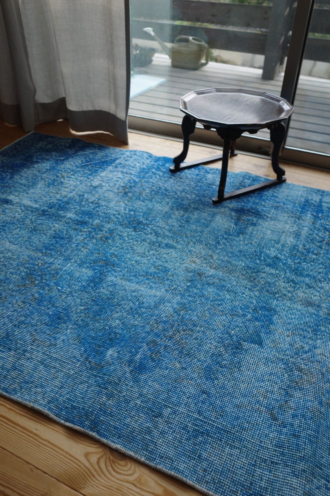 ブルーオーバーダイ　ヴィンテージラグ　トルコラグ ブルーオーバーダイ ヴィンテージラグ トルコラグ ブルーオーバーダイ