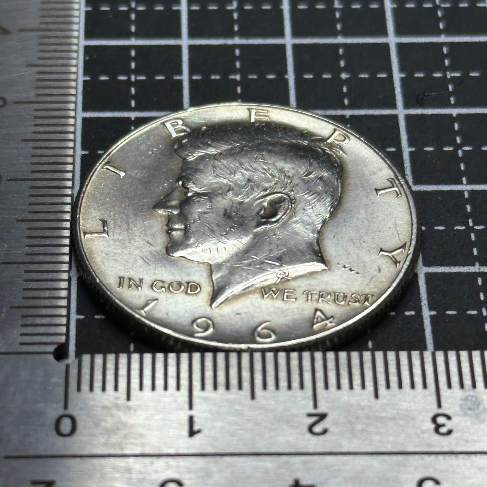 銀貨】1964年 アメリカ ケネディ ハーフダラー 銀90％ 初年号／J.F.