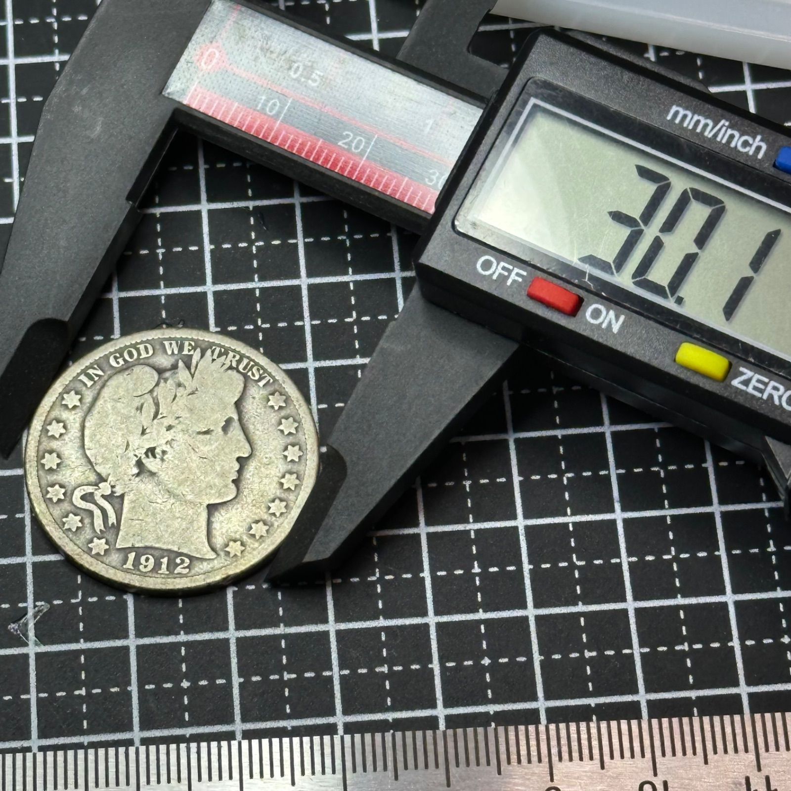 銀貨】1912年 アメリカ バーバー ハーフダラー 自由の女神 銀.900 直径