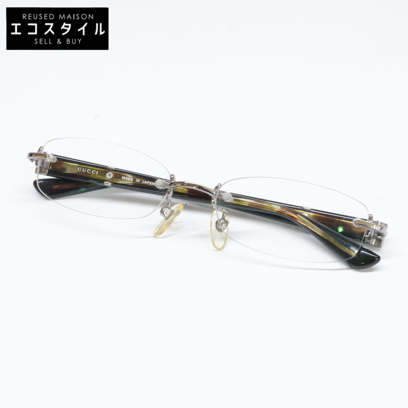 GUCCI グッチ 【美品】GG-8554J VW6 TITAN GG ツーポイント メガネ