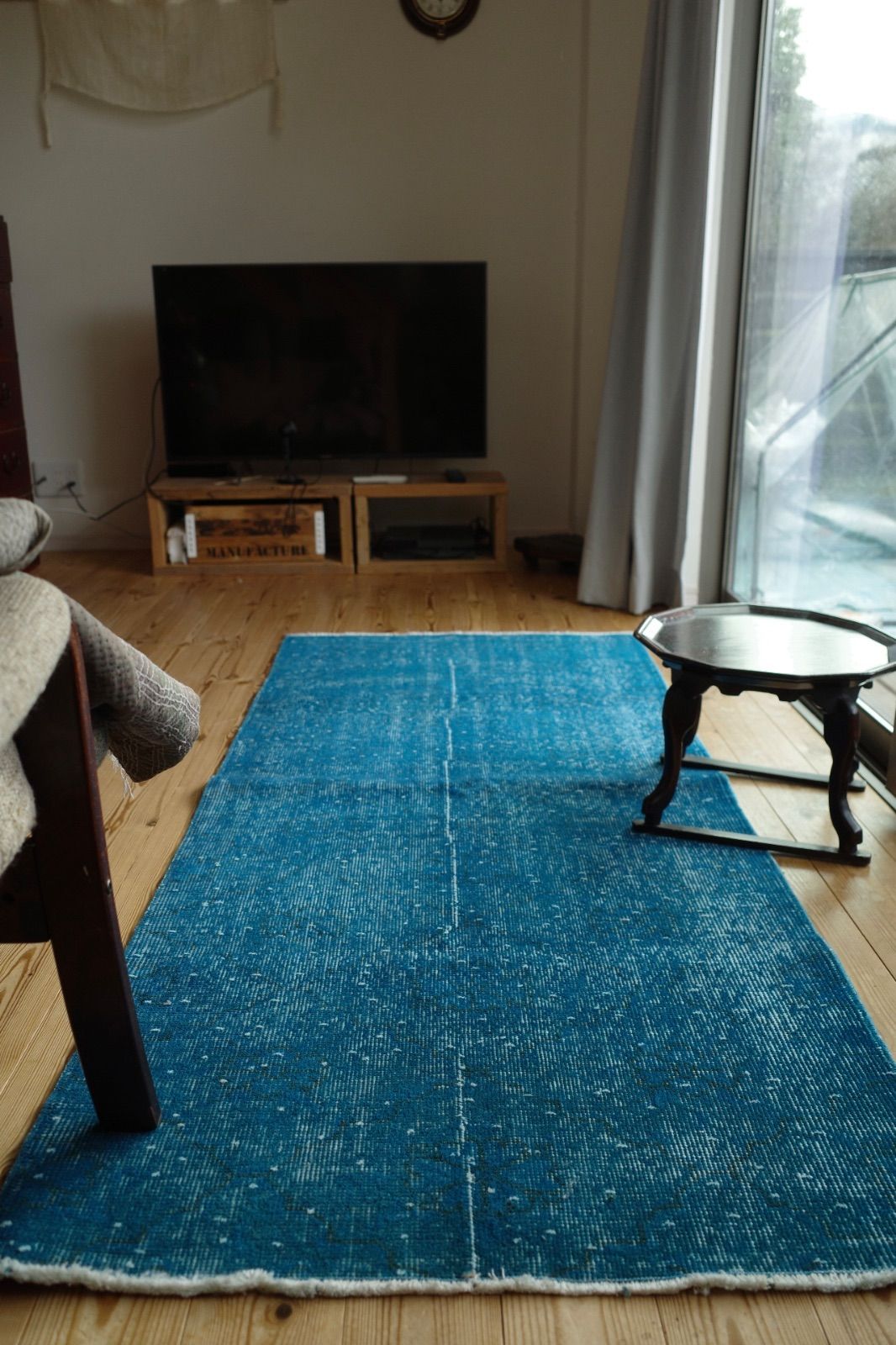 トルコ ヴィンテージラグ 藍色オーバーダイ - メルカリ