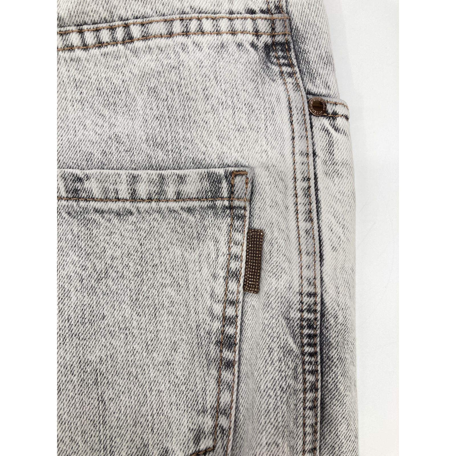 BRUNELLO CUCINELLI ブルネロクチネリ ﾗｲﾄｸﾞﾚｰ ﾃｰﾊﾟｰﾄﾞﾃﾞﾆﾑﾊﾟﾝﾂ 38