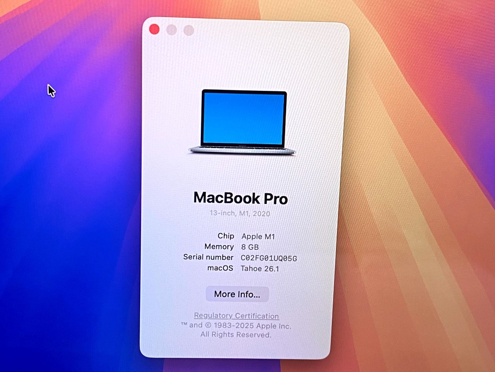 Apple Macbook Pro Late2020 M1 8GB 256GB