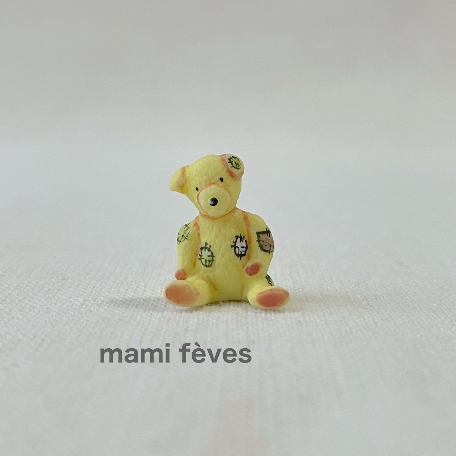 フェーヴ つぎはぎのテディベア フランス フェーブ ミニチュア陶器