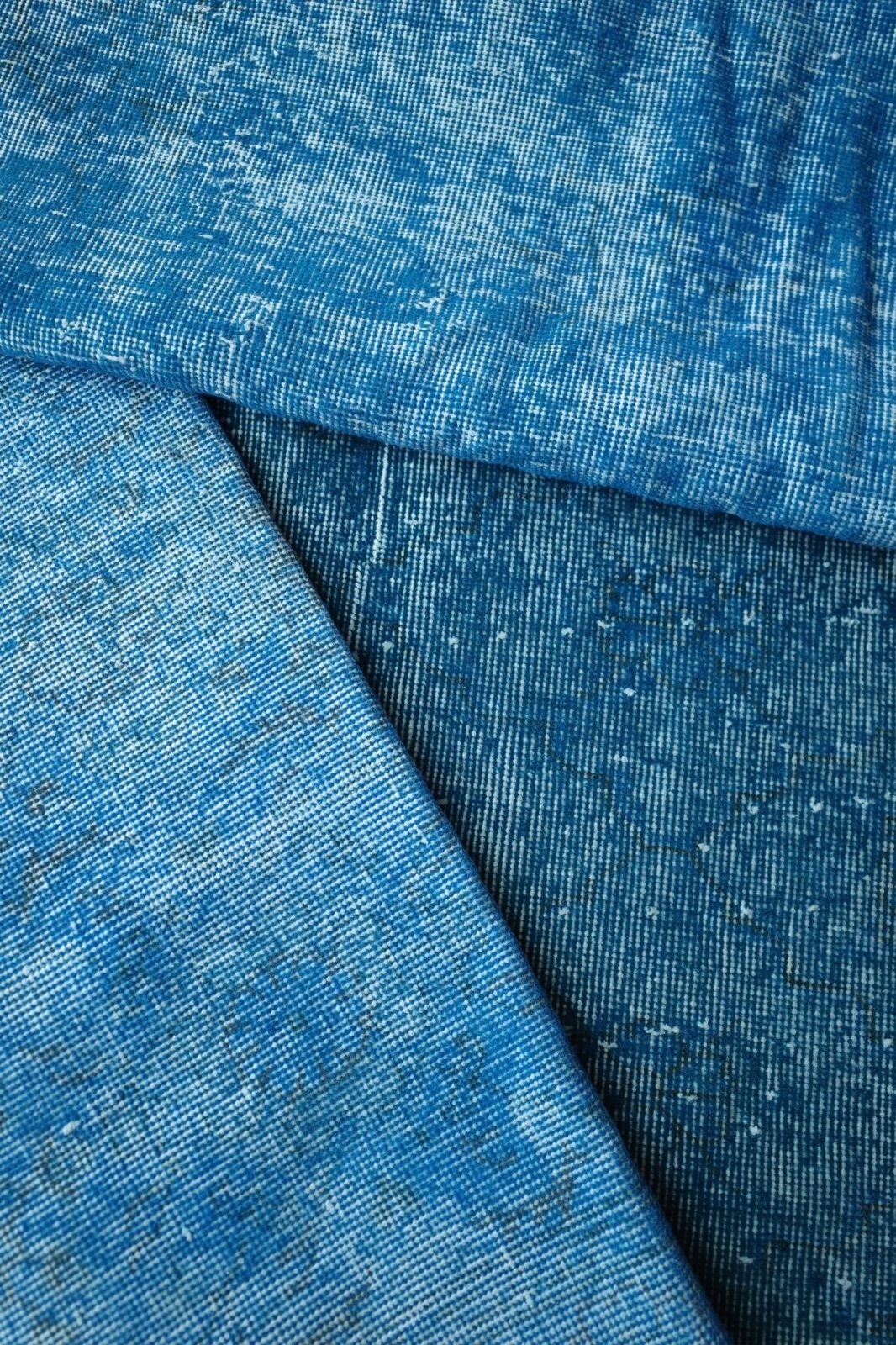 オーバーダイ　デニム　ブルー　トルコ　ヴィンテージラグ トルコ ヴィンテージラグ 藍色オーバーダイ - メルカリ
