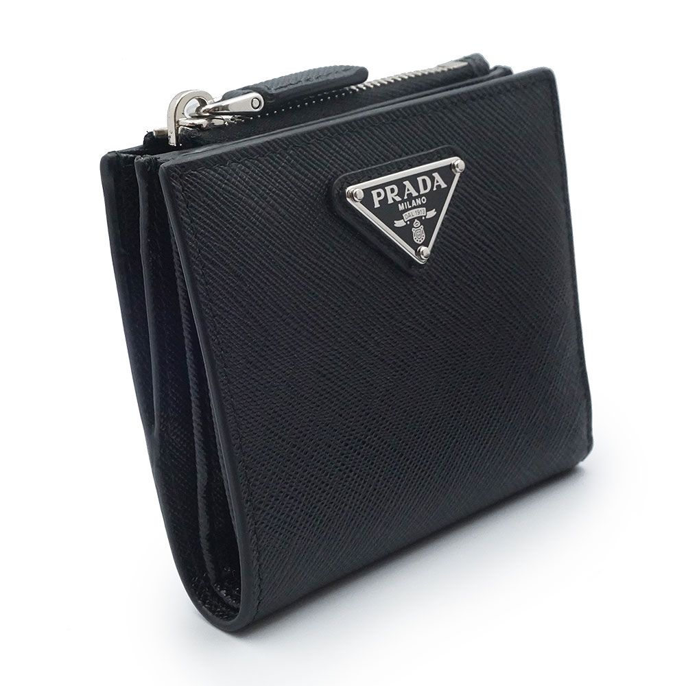 プラダ 三角ロゴプレート 二つ折り財布 サフィアノ サフィアーノ
