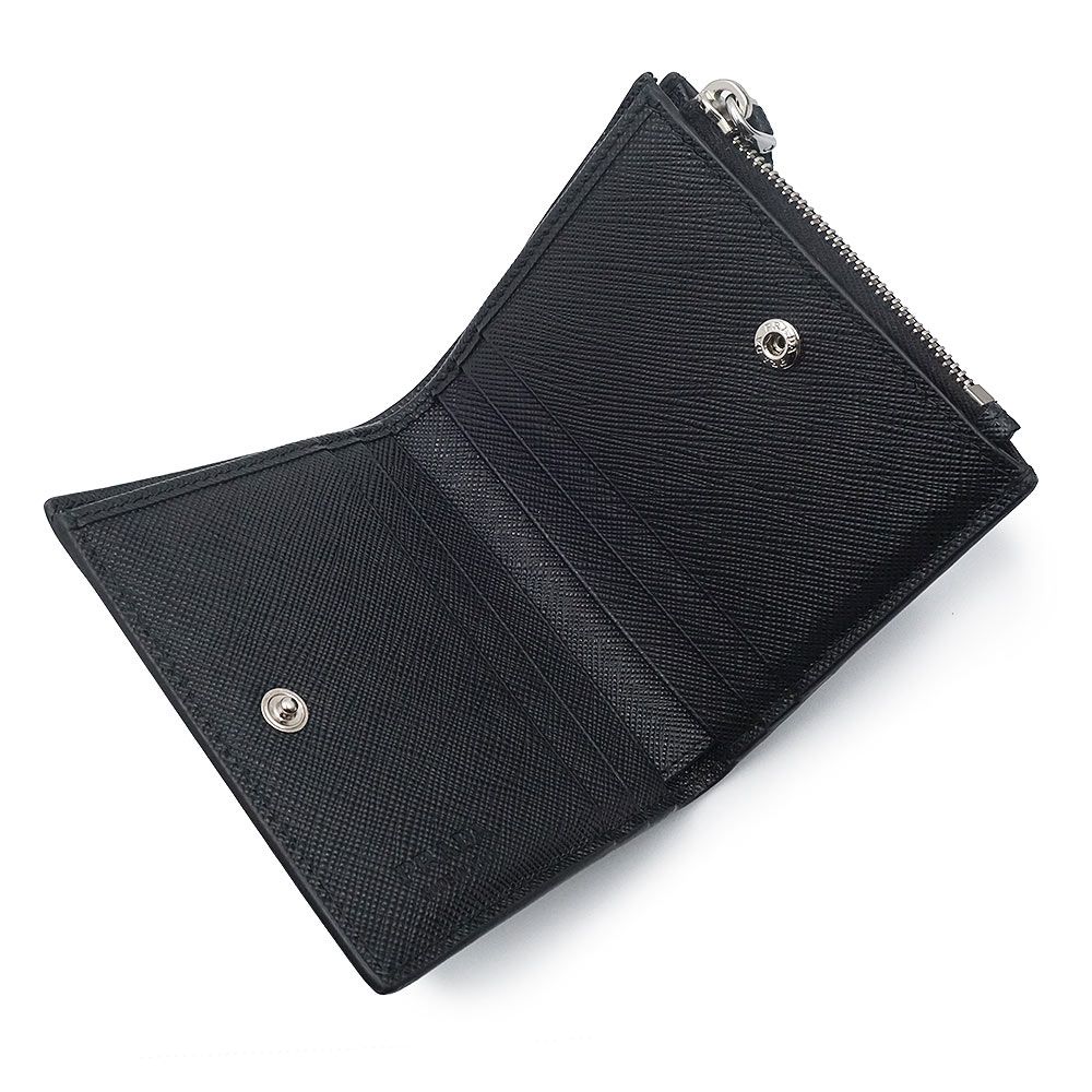 プラダ 三角ロゴプレート 二つ折り財布 サフィアノ サフィアーノ