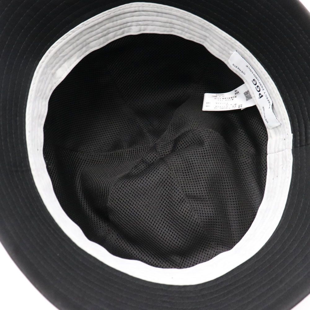 未使用品　PGG　ピージージー　パーリーゲイツ　ロゴ刺繍　メッシュ裏地　バケットハット　ブラック