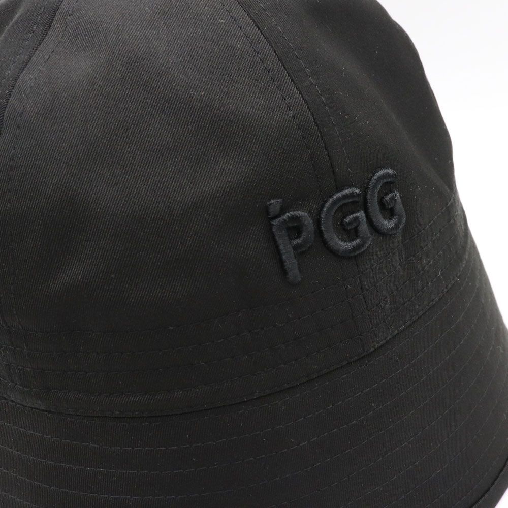 未使用品　PGG　ピージージー　パーリーゲイツ　ロゴ刺繍　メッシュ裏地　バケットハット　ブラック