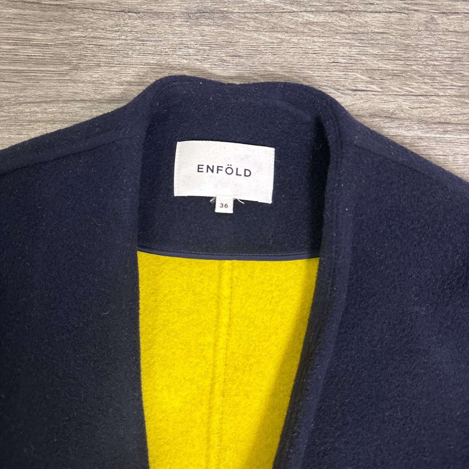 ENFOLD ウールリバーノーカラーコート オーバーサイズ マグネット