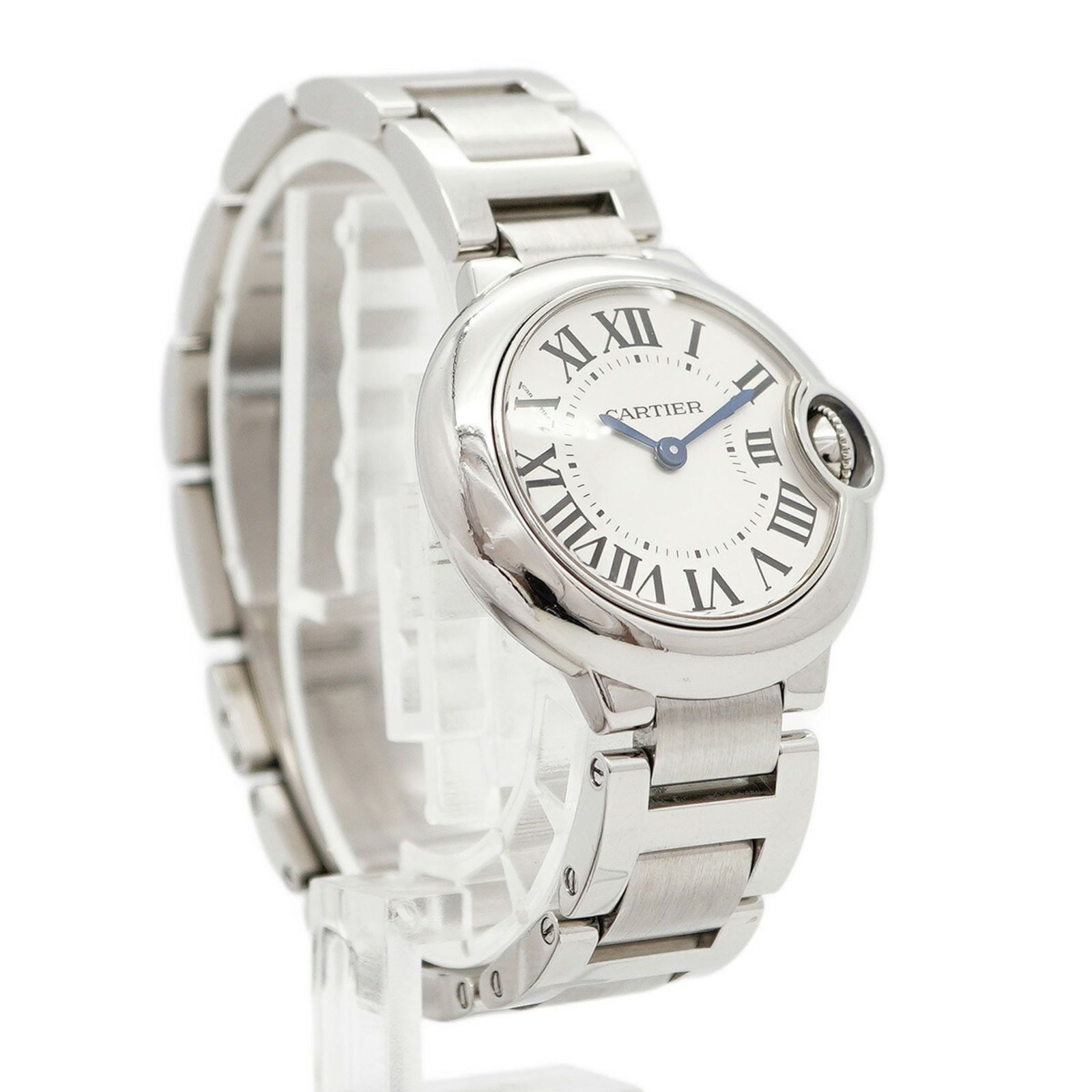 カルティエ バロンブルー W69010Z4 シルバー文字盤腕時計 レディース