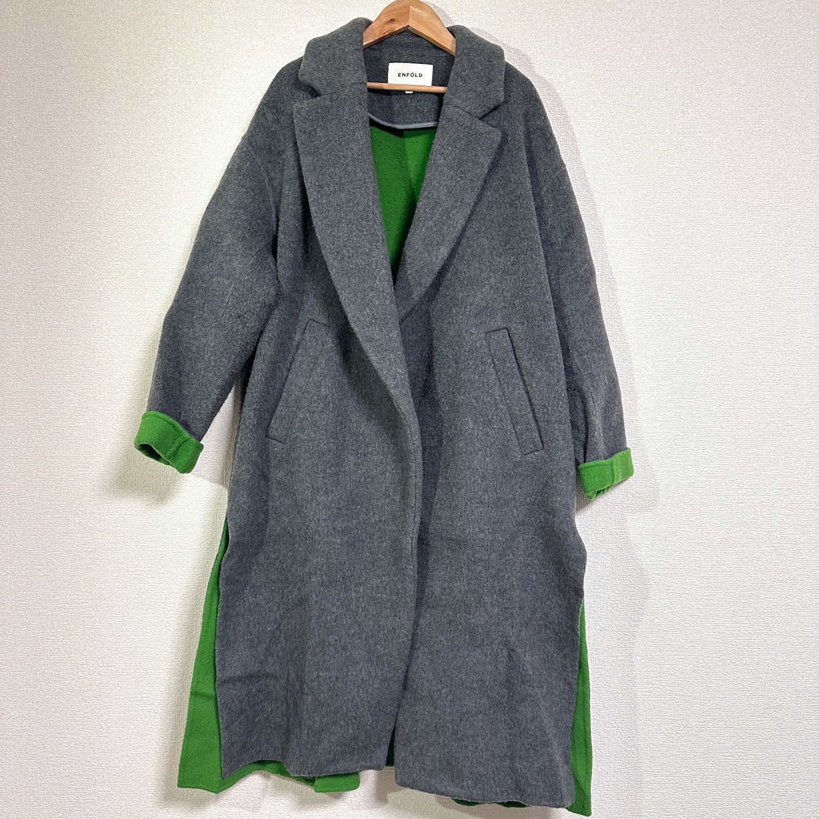 専用　ENFOLD エンフォルド　ダブルビーバースリットオーバーコート ENFOLD ダブルビーバースリットオーバーコート オーバーサイズ サイド