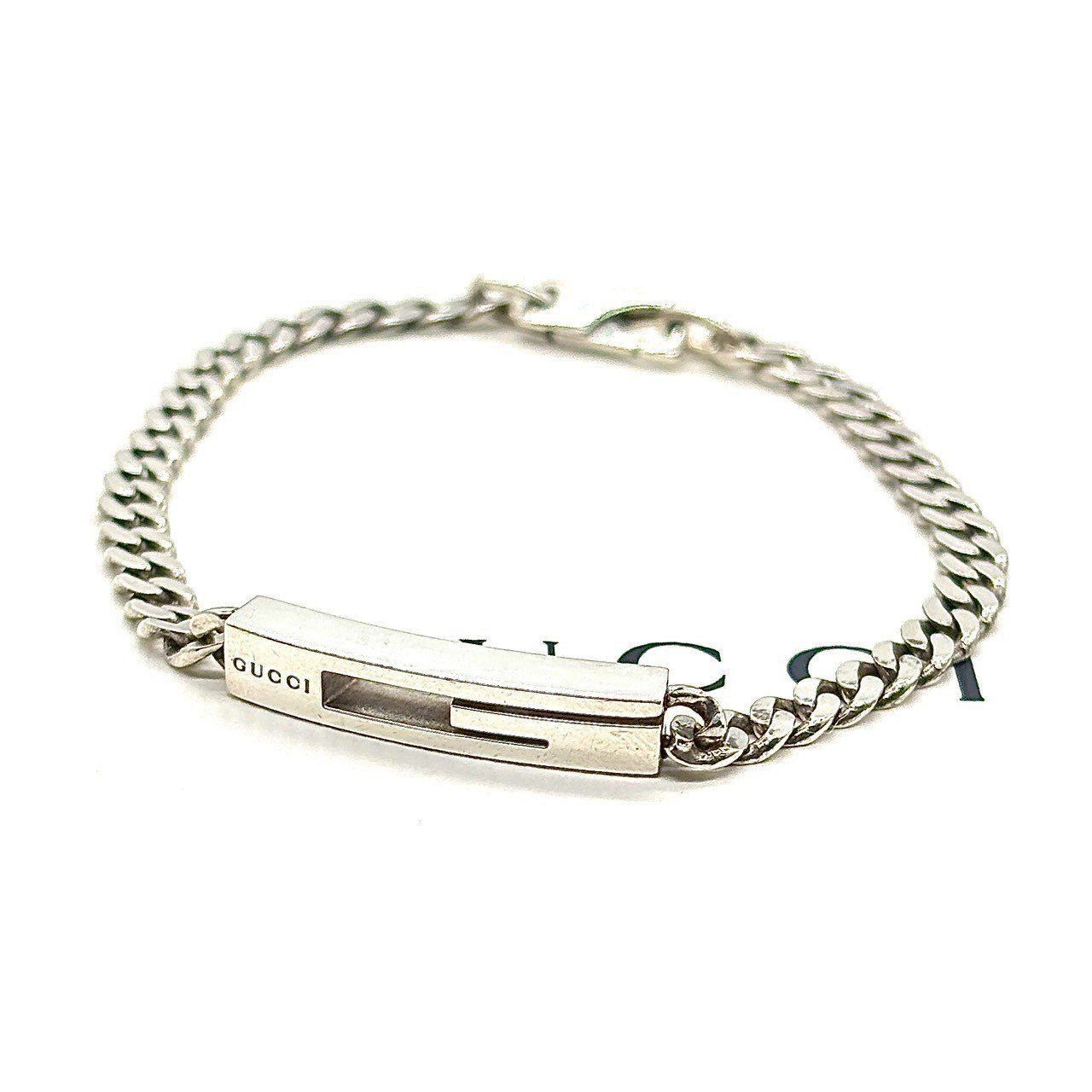GUCCI SV925 カットアウト Gロゴ　喜平チェーン　ブレスレット GUCCI SV925 カットアウト Gロゴ喜平チェーンブレスレット