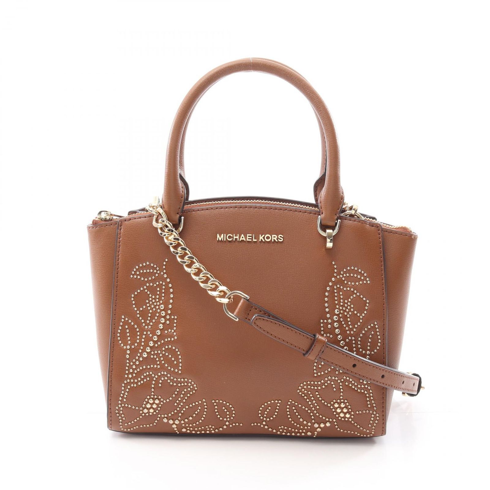 マイケルコース Michael Kors ハンドバッグ ELLIS ブラウン レザー 