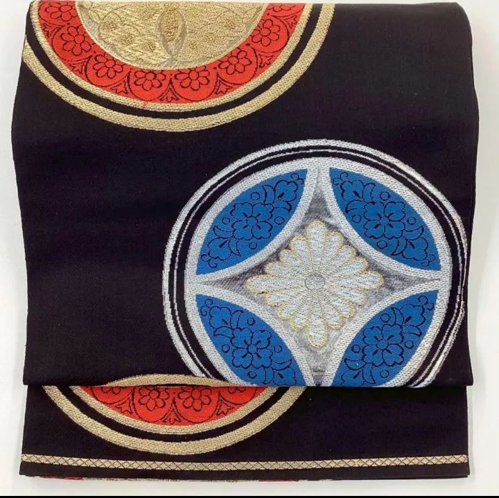 正絹　六通袋帯【菱文様】 袋帯 銀通し 花菱文様 正絹 六通D065｜Yahoo!フリマ（旧PayPayフリマ）