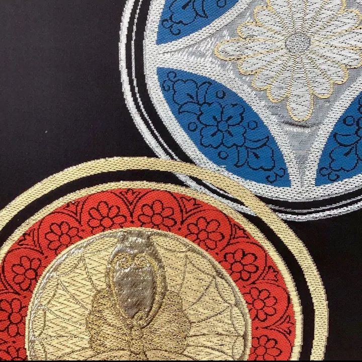 4972］袋帯 花菱蝶丸文様 金銀糸 六通 正絹 着物 フォーマル 黒 - メルカリ