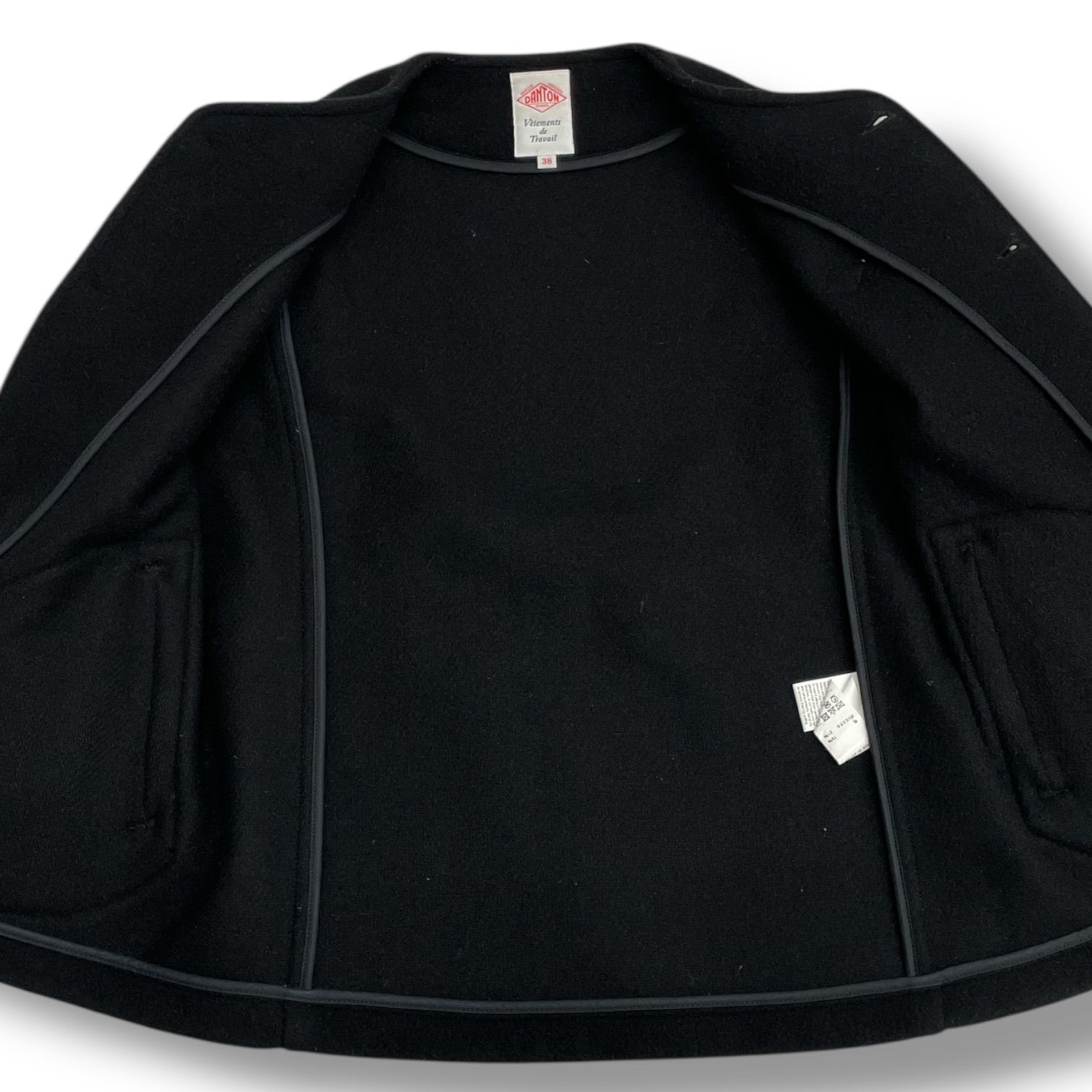 DANTON ダントン ウールモッサ ノーカラーコート ジャケット アウター