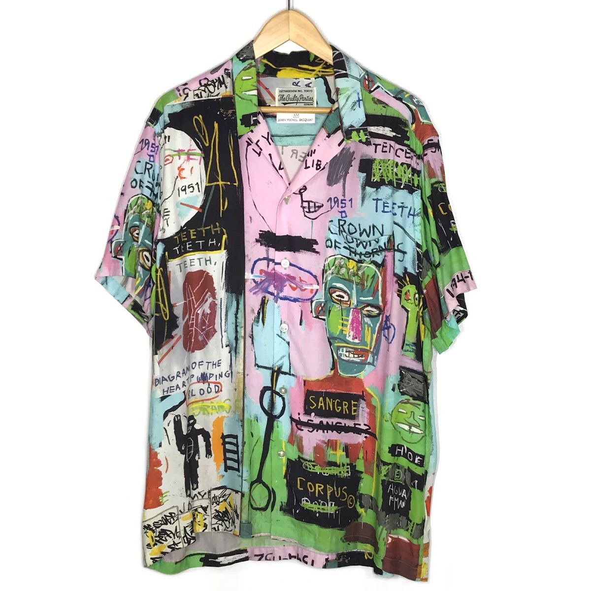 【倉吉店】 中古 WACKOMARIA | ワコマリア 半袖シャツ 20SS JEAN-MICHEL BASQUIAT S/S HAWAIIAN SHIRT 総柄アロハシャツ サイズ：L 【104】 倉吉店】 中古 WACKOMARIA | ワコマリア 半袖シャツ 20SS JEAN-MICHEL