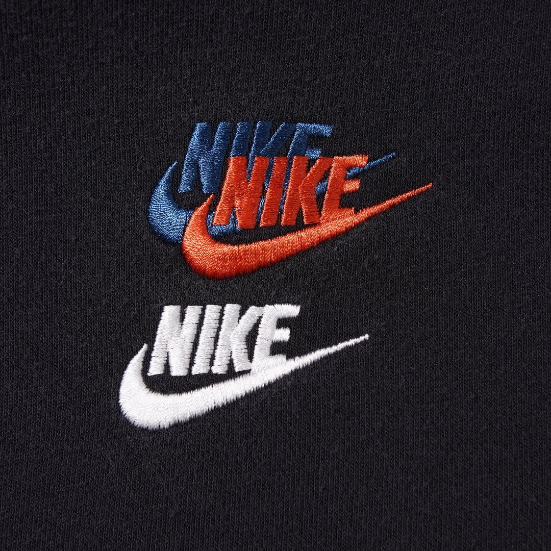 ナイキ NIKE スウェット L ブラック スウッシュ ロゴ刺繍 裏毛 パイル