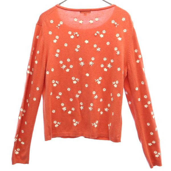 TOCCA トッカ 花柄 長袖 ニットカーディガン M ピンク×ホワイト