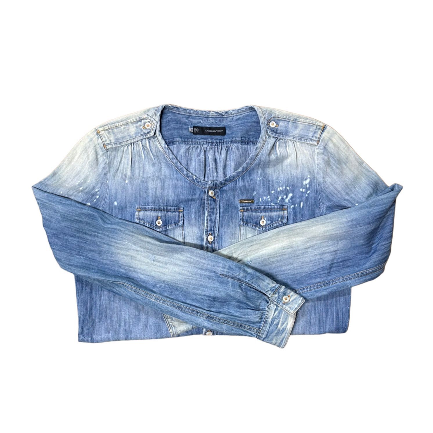 DSQUARED2 ノーカラーデニムシャツ size 42 2014年製 レディース