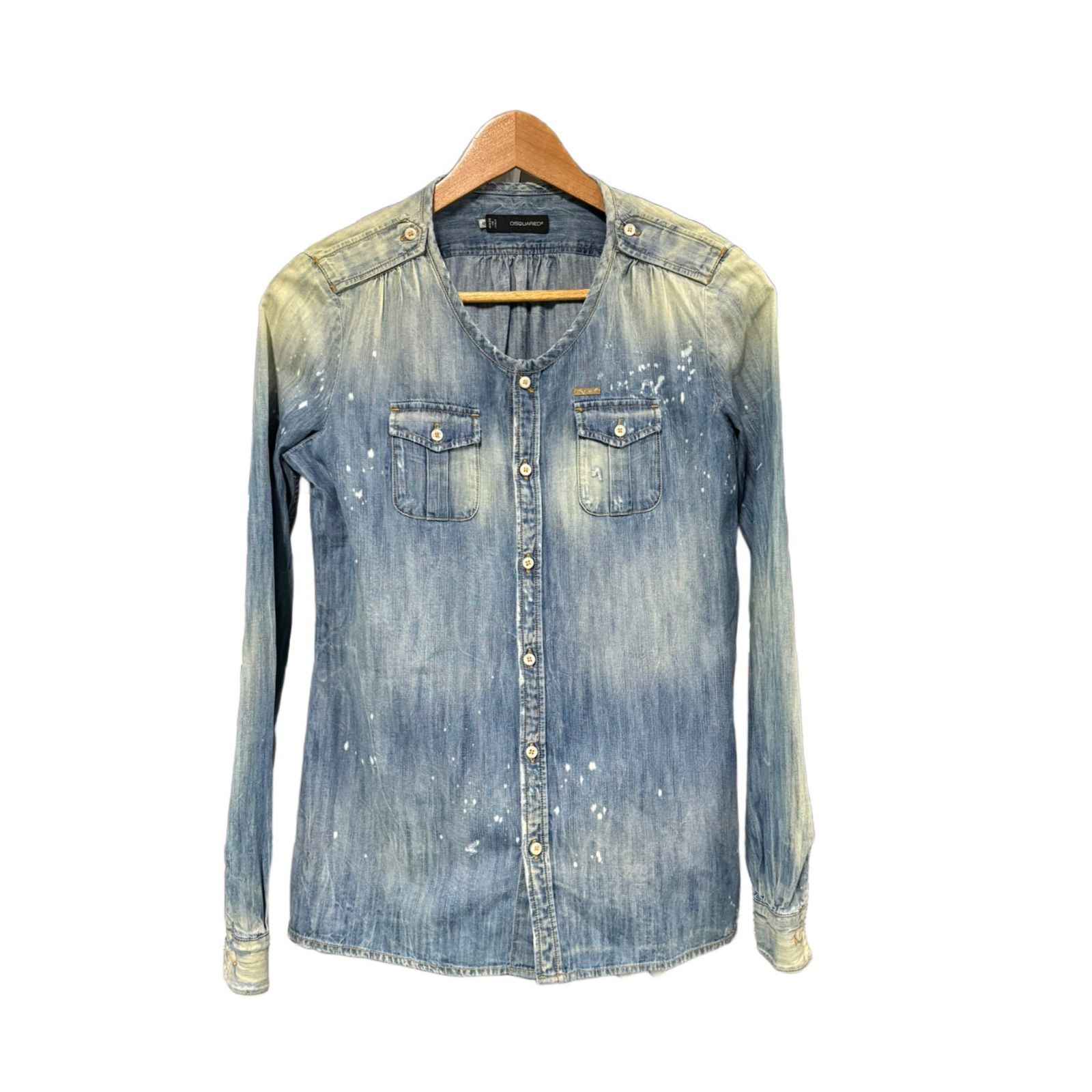 DSQUARED2 ノーカラーデニムシャツ size 42 2014年製 レディース