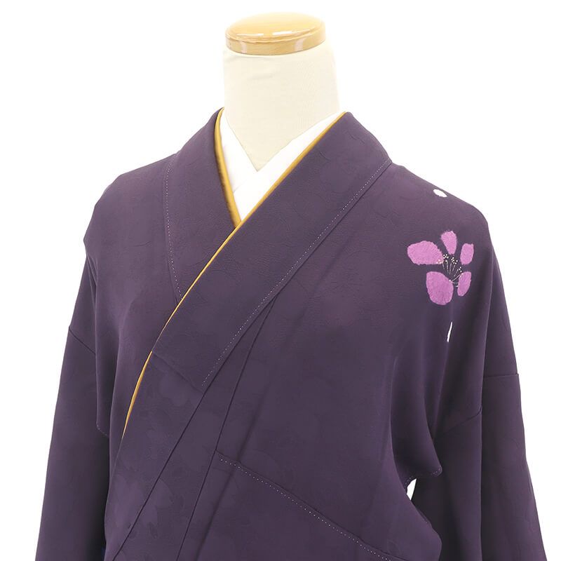 振袖 長襦袢付き 2点セット 成人式 振り袖 正絹 紫 桜 部分絞り