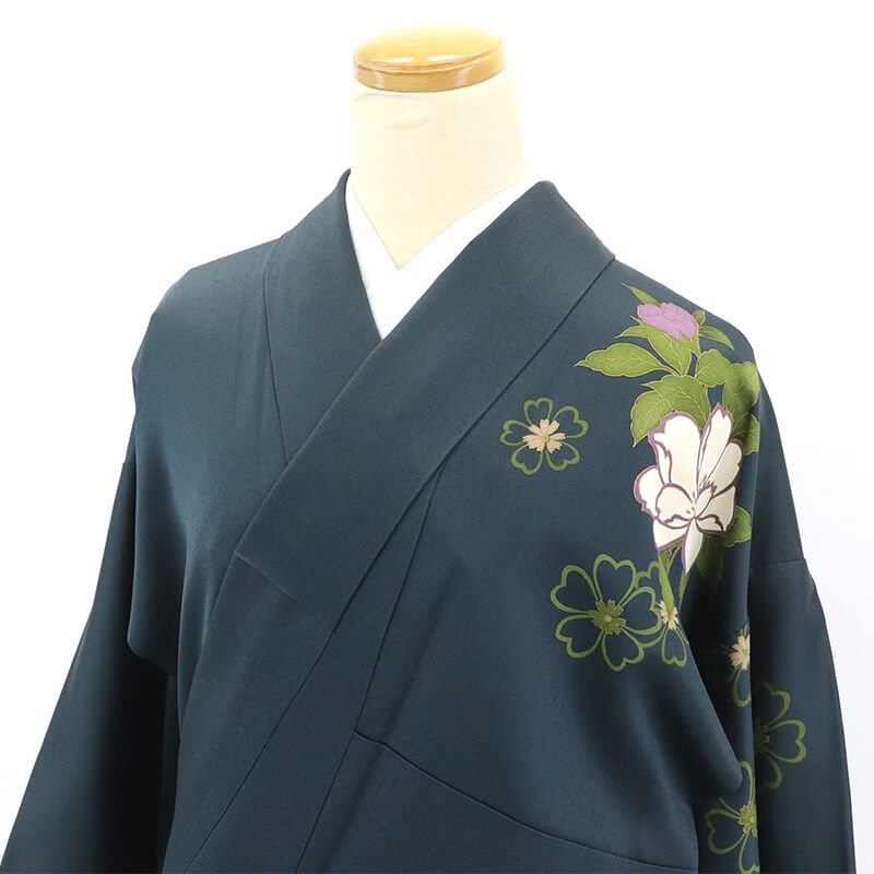 振袖　長襦袢2点セット草花文　正絹　逸品 振袖用 洗える長襦袢 ピンクぼかし 広衿 袖丈 3尺（114cm） 2尺8寸5分