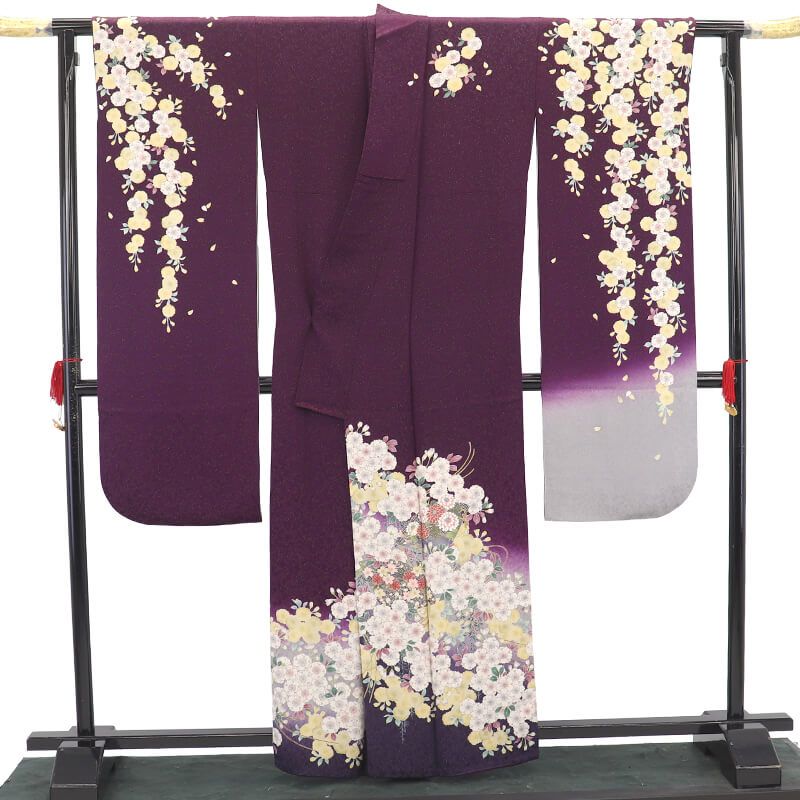 【売り切り】本振袖　長襦袢　2点セット　　濃紫　金糸　古典　現代古典 売り切り】本振袖 長襦袢 2点セット 濃紫 金糸 古典 現代古典 楽天市場