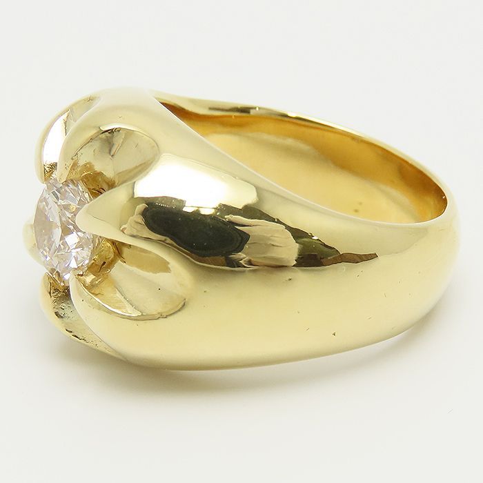 ダイヤモンド リング K18 18号 鑑別書 1.242ct 30.47g YG 750 指輪