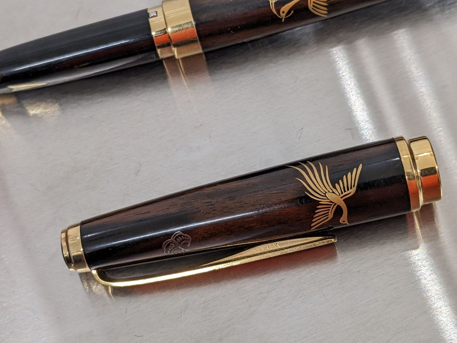 セーラー◎ 万年筆 ペン先23K 最初期 世界の銘木シリーズ 黒檀 金蒔絵