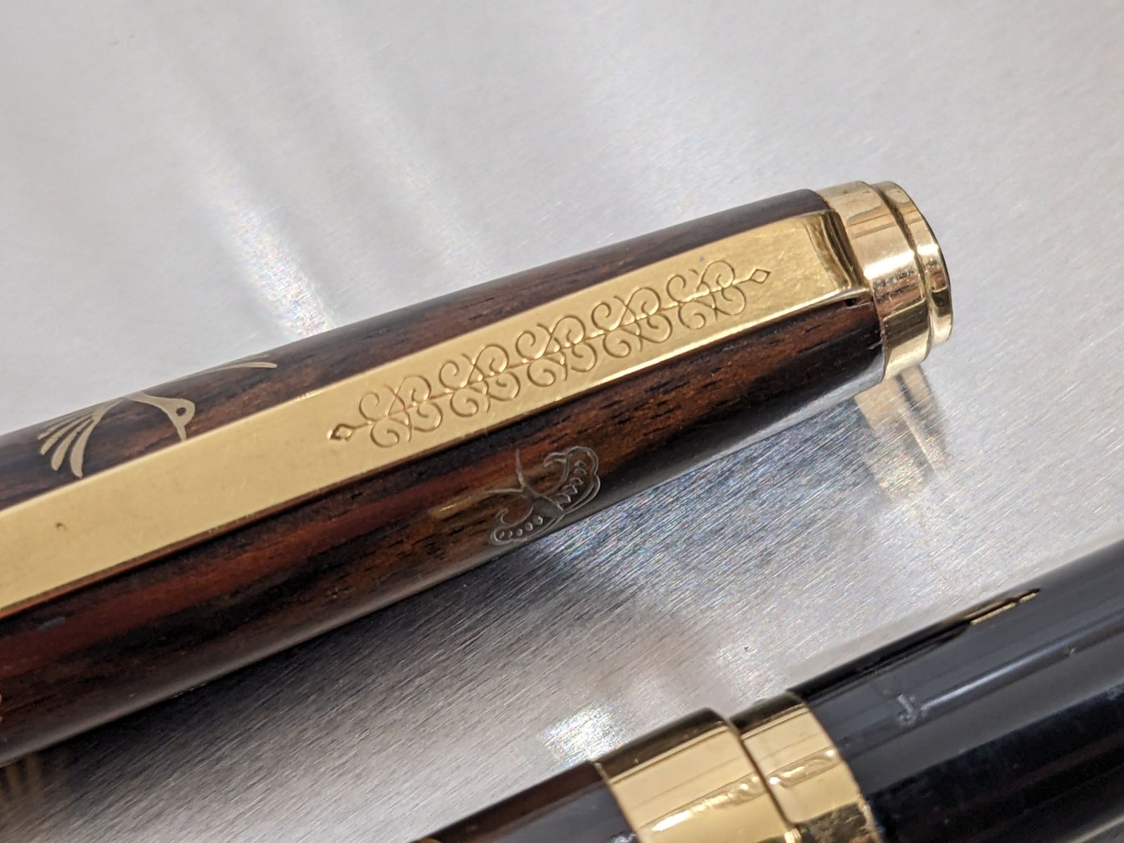 セーラー◎ 万年筆 ペン先23K 最初期 世界の銘木シリーズ 黒檀 金蒔絵