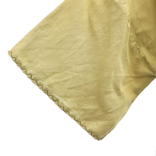 AULA AILA アウラアイラ リネンブレンド 刺繍 半袖 ロングワンピース 0