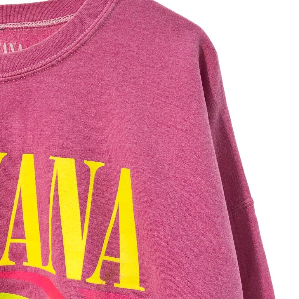 NIRVANA ニルヴァーナ スウェット バンド ピンク(メンズ S)中古 古着
