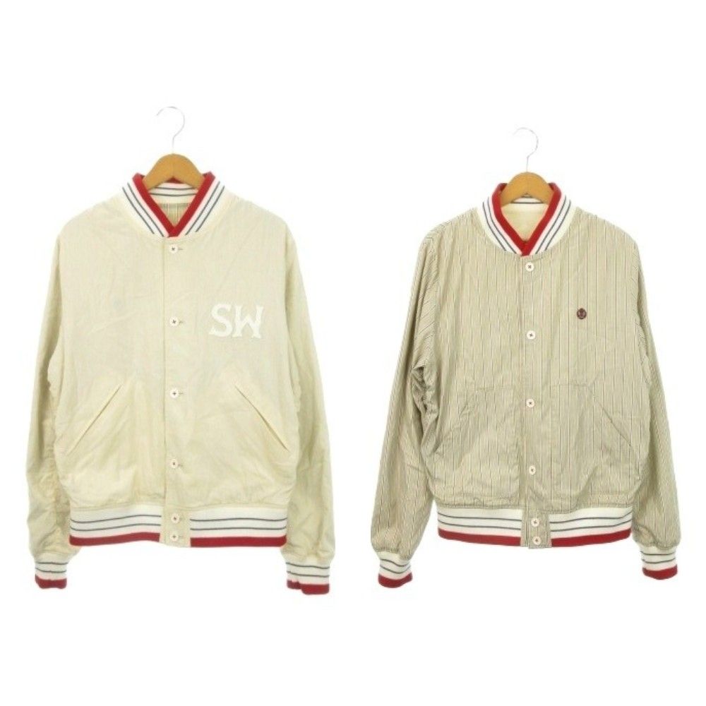 スワッガー SWAGGER スタジャン ブルゾン L ベージュ SWロゴ