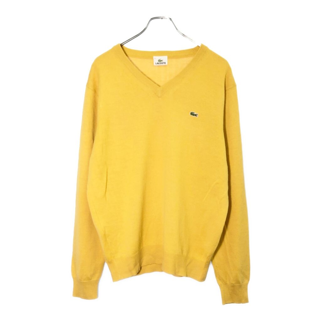 LACOSTE ラコステ Vネック ウールニットセーター イエロー(メンズ 5