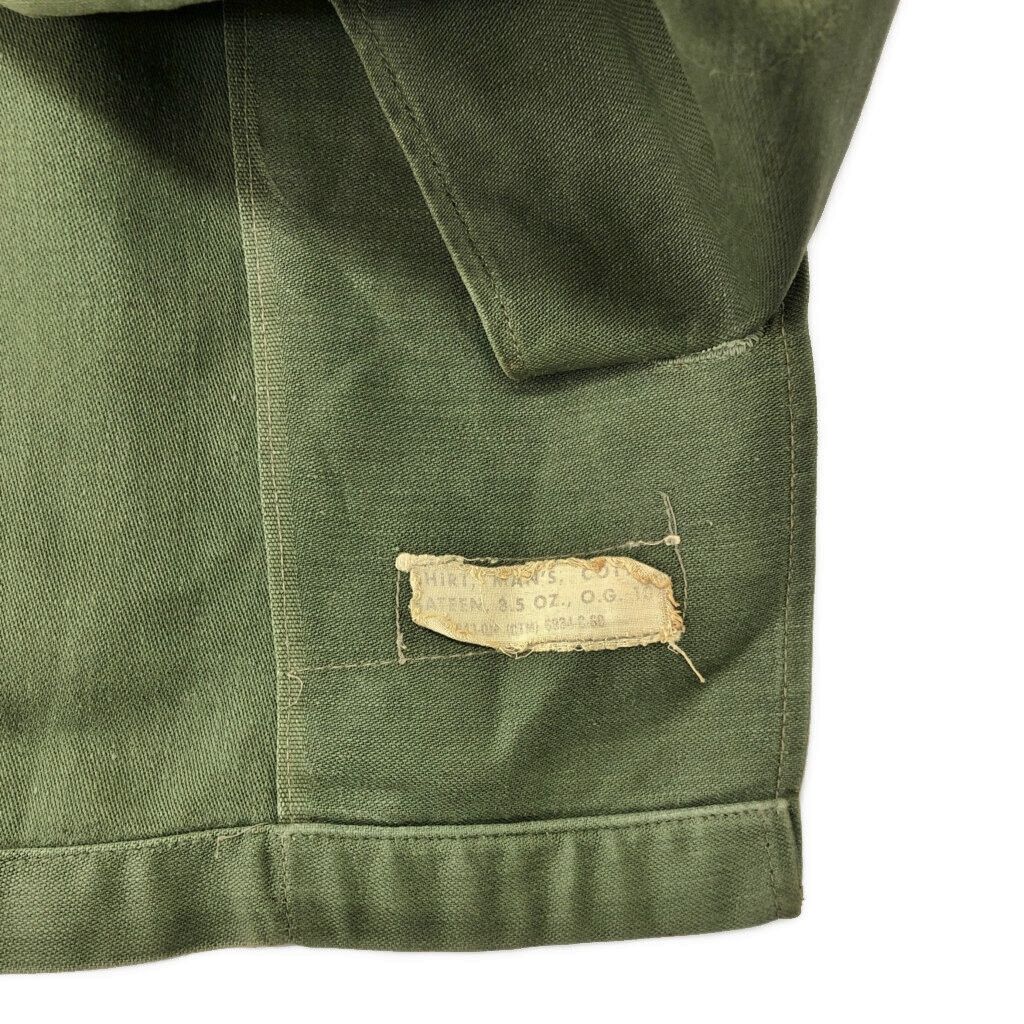 60年代 米軍実物 U.S.ARMY OG-107 コットンサテンシャツ ヴィンテージ