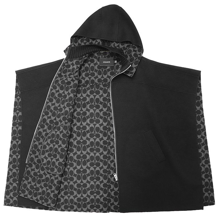 極美品】COACH コーチ ケープ クラシック ダブル フェイス ウール x