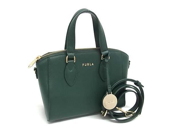 FURLA フルラ ハンドバッグ ミネルヴァ グリーン レザー レディース