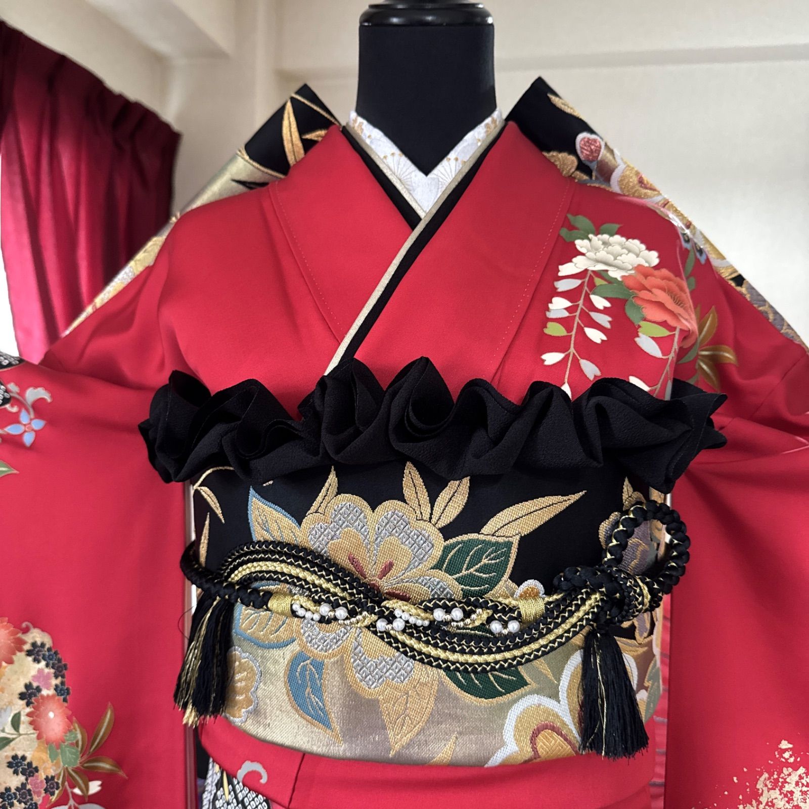 豪華振袖セット(6点)・袋帯・半衿・重ね衿・帯揚げ・帯締め・振袖