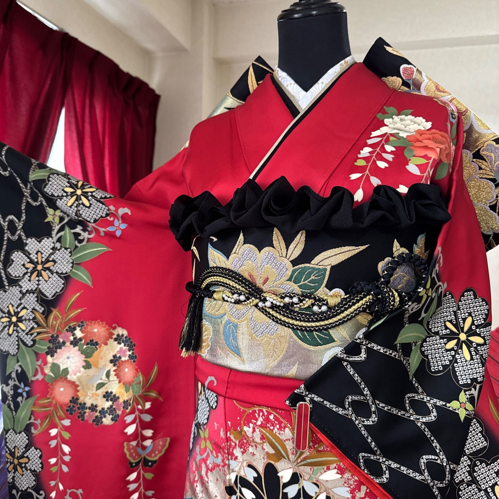 豪華振袖セット(6点)・袋帯・半衿・重ね衿・帯揚げ・帯締め・振袖