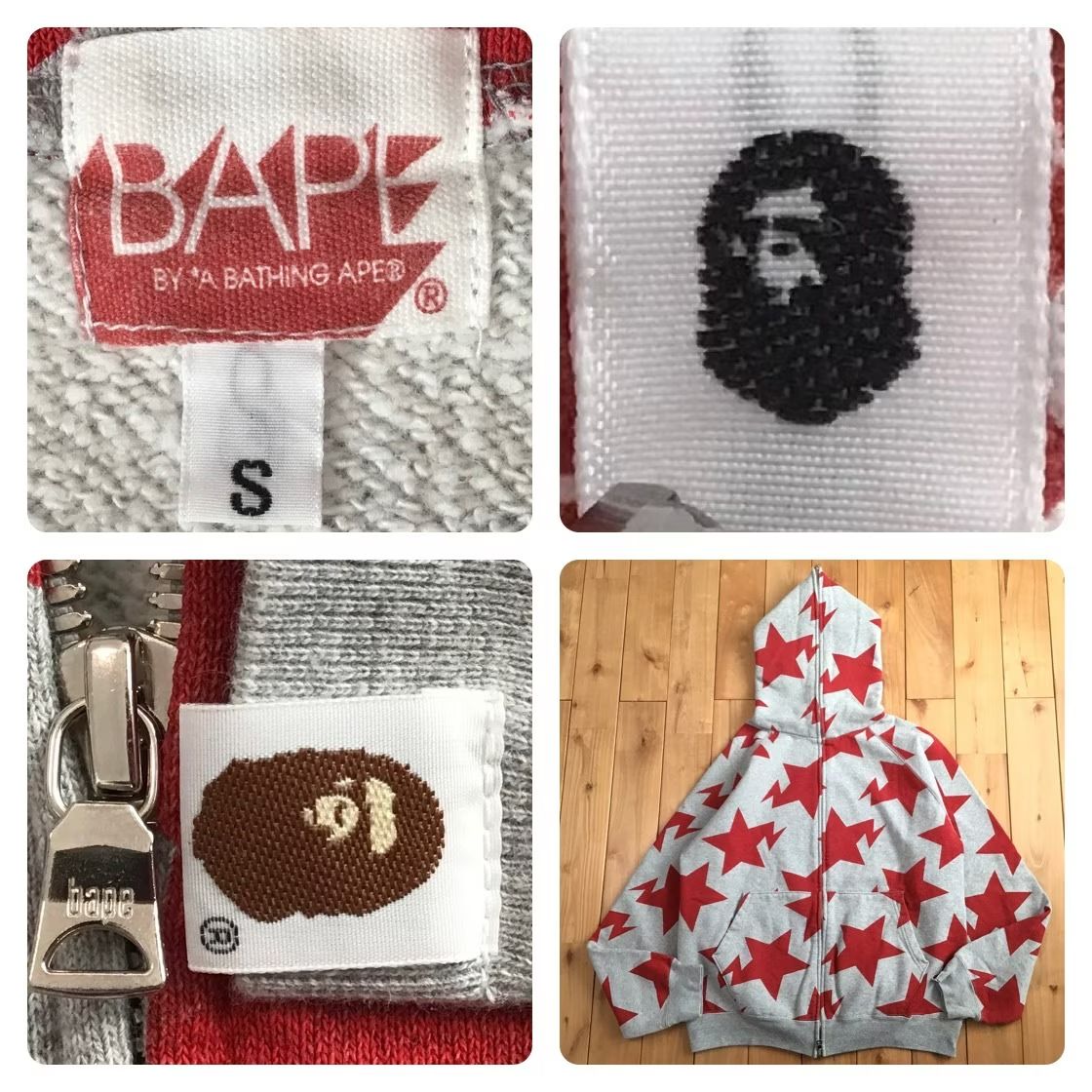 BAPE スター パーカー Sサイズ グレー a bathing ape star BAPE STA 