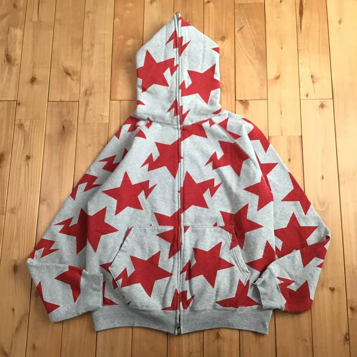 A BATHING APE マイロスター総柄ジップアップパーカー ☆パイレーツストア限定☆ スター ジップ パーカー Lサイズ a bathing