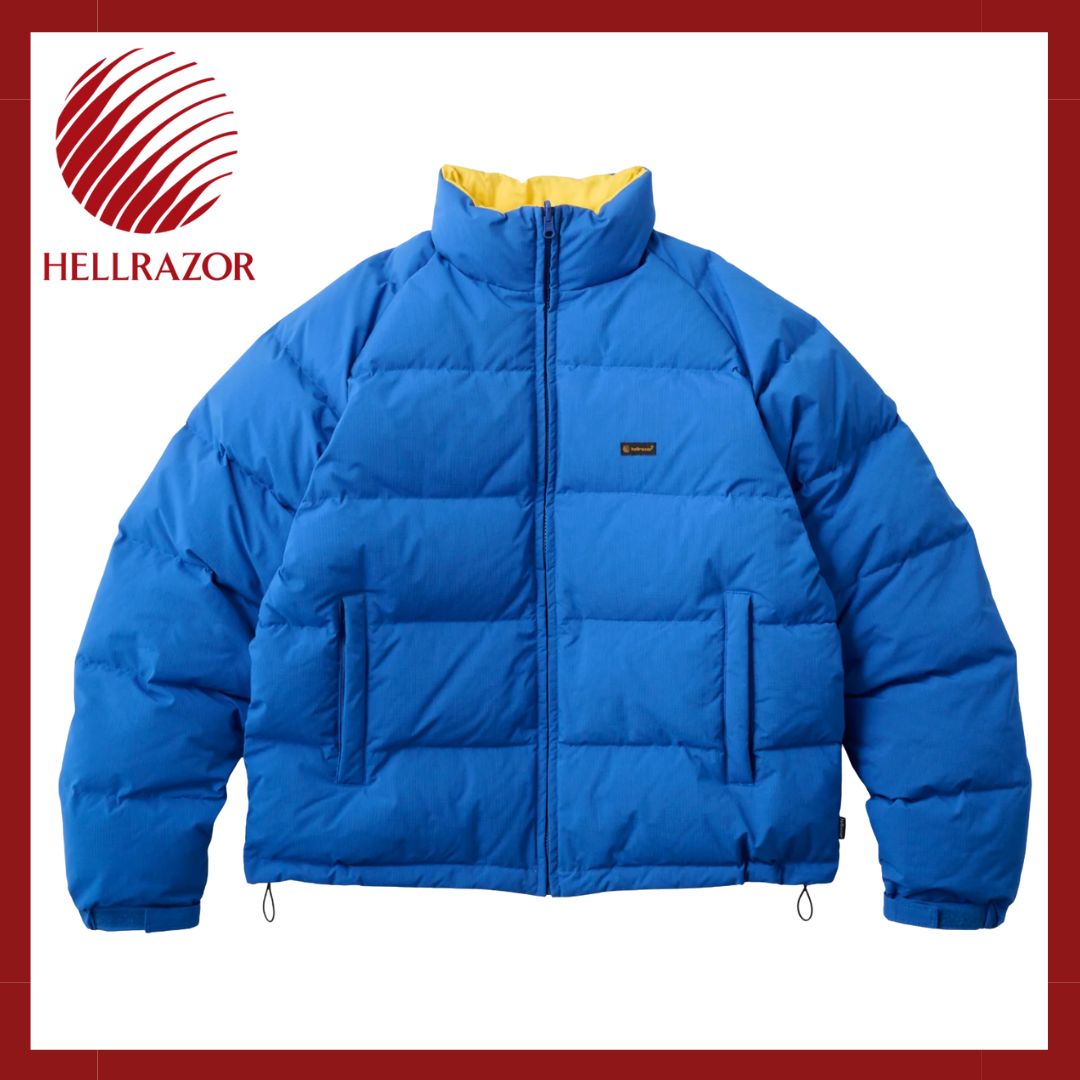 10%OFF!!】HELLRAZOR RIPSTOP REVERSIBLE DOWN JACKET / BLUE/YELLOW