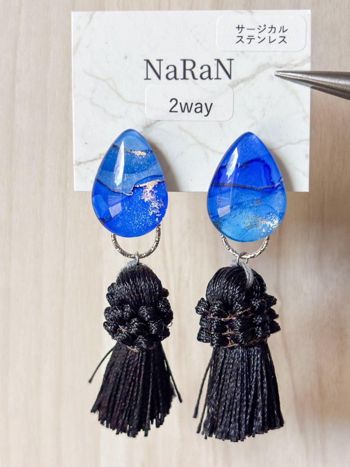 SALE】197≫アルコールインクアート【nara】2wayタッセルピアス - メルカリ