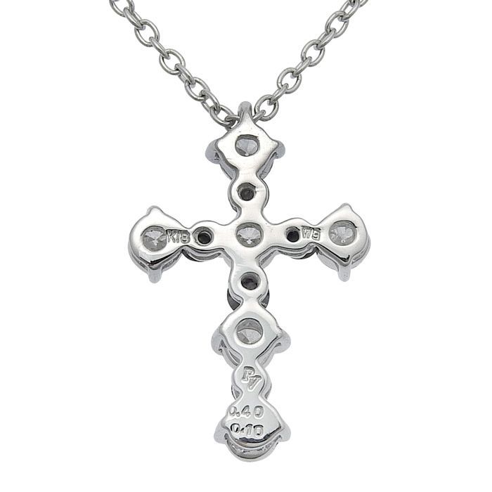 PONTE ダイヤモンド/0.10ct クロスモチーフ ネックレス K18WG VECCHIO 