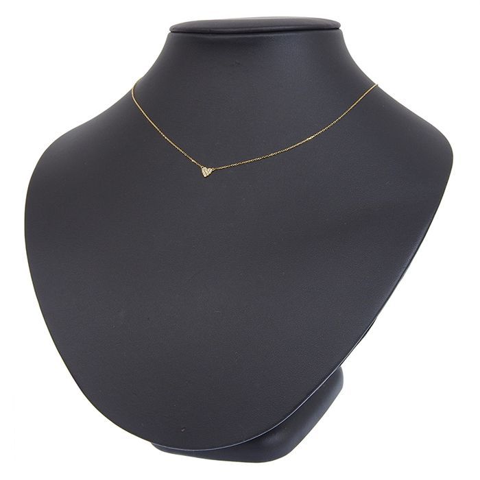 AHKAH アーカー ハートパヴェ ダイヤ ネックレス K18YG 750 イエロー