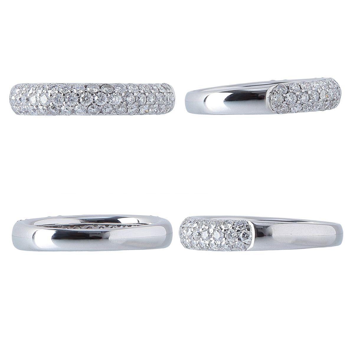 ヴァンドーム青山 ダイヤ リング ハーフ パヴェ 0.80ct 11号 K18WG