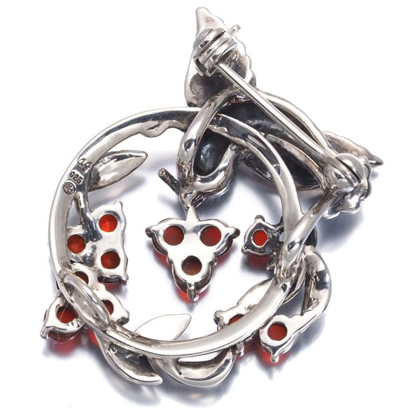 碌山 ロクザン ブローチ兼ペンダントトップ メノウ マーカサイト ふく